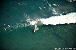 Surfing Hookipa from the air