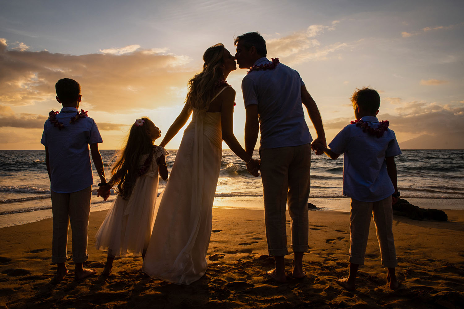 sunset beach family portraits